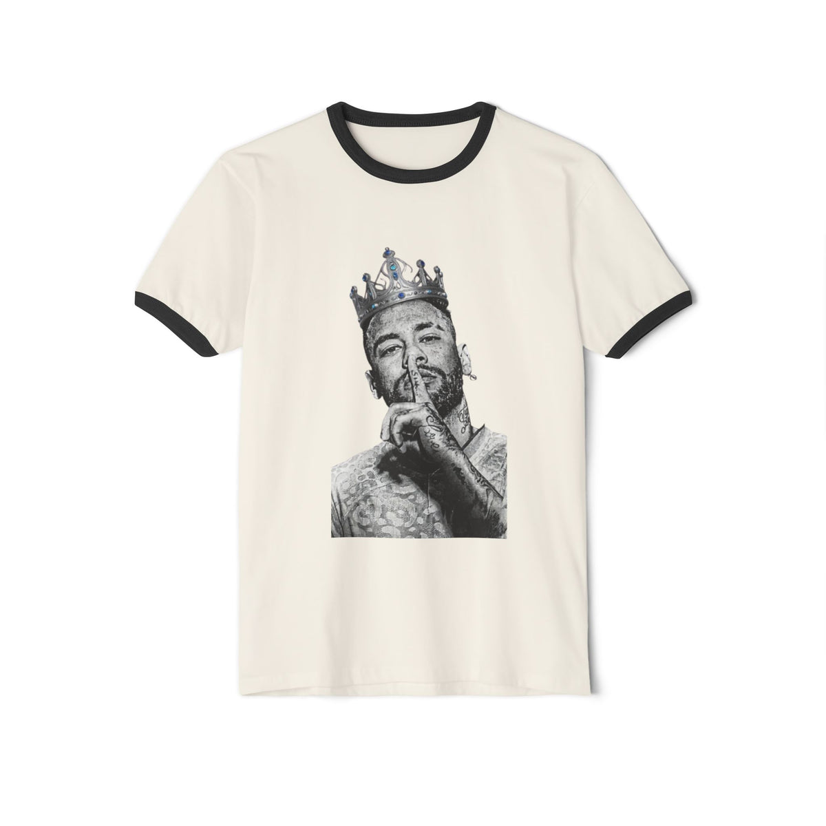 NEYMAR Ringer Tee — Crowned Portrait Graphic T-Shirt