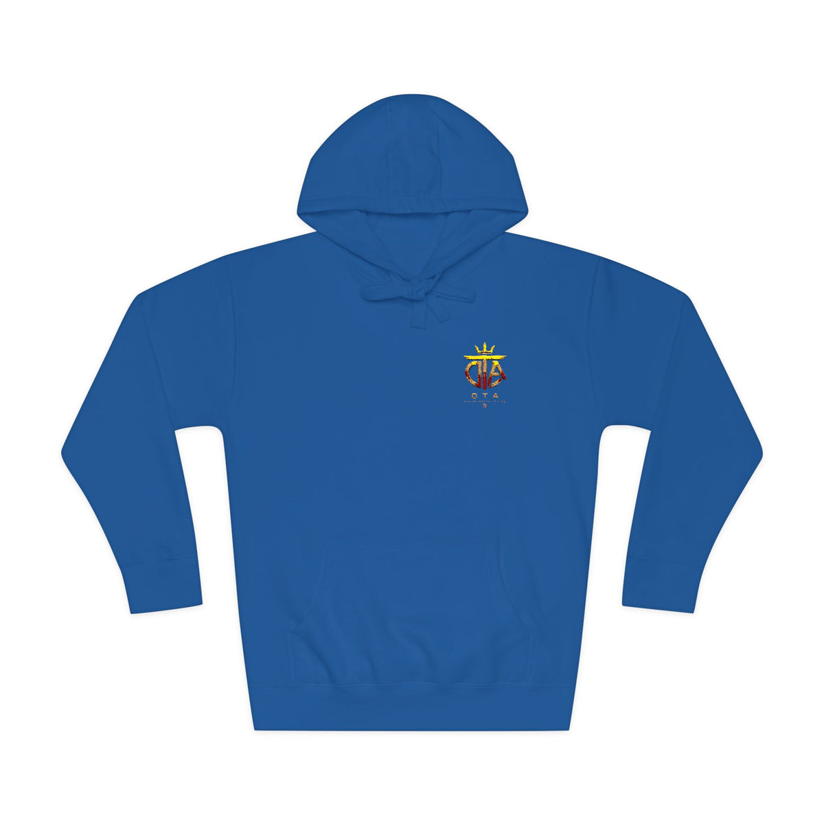 Star Crown Crest Hoodie — Small Chest Graphic, Regal Floral Emblem
