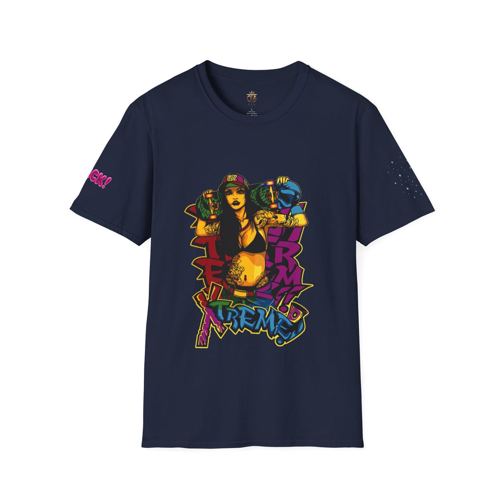 Graphic Tee — Retro Urban Girl Skateboard Street Art Design