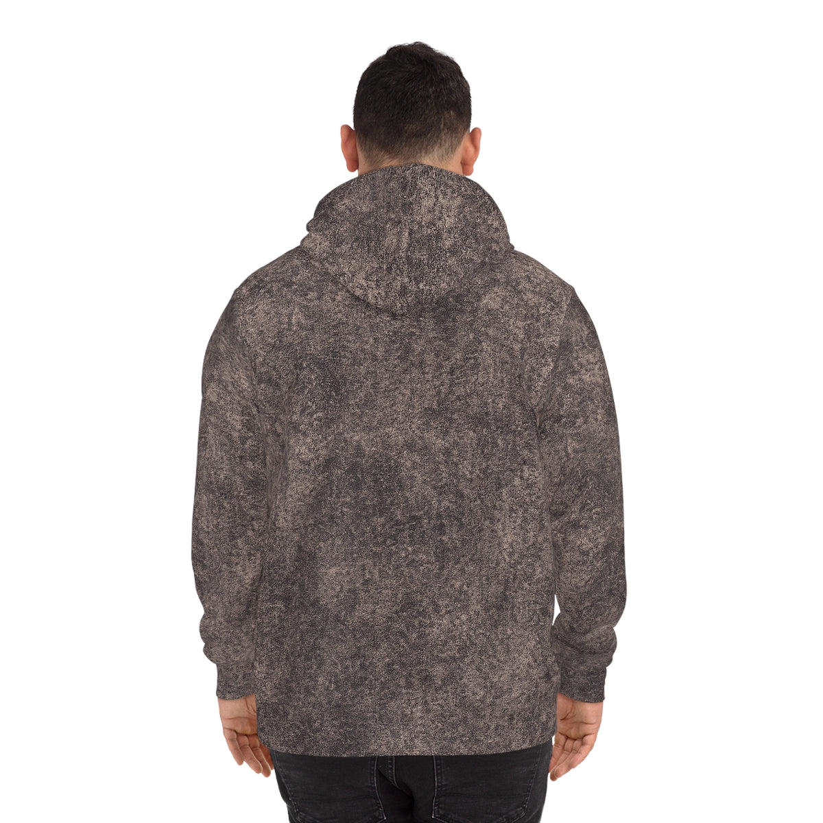 Brown Distressed Fashion Hoodie with Minimal Crown Accent