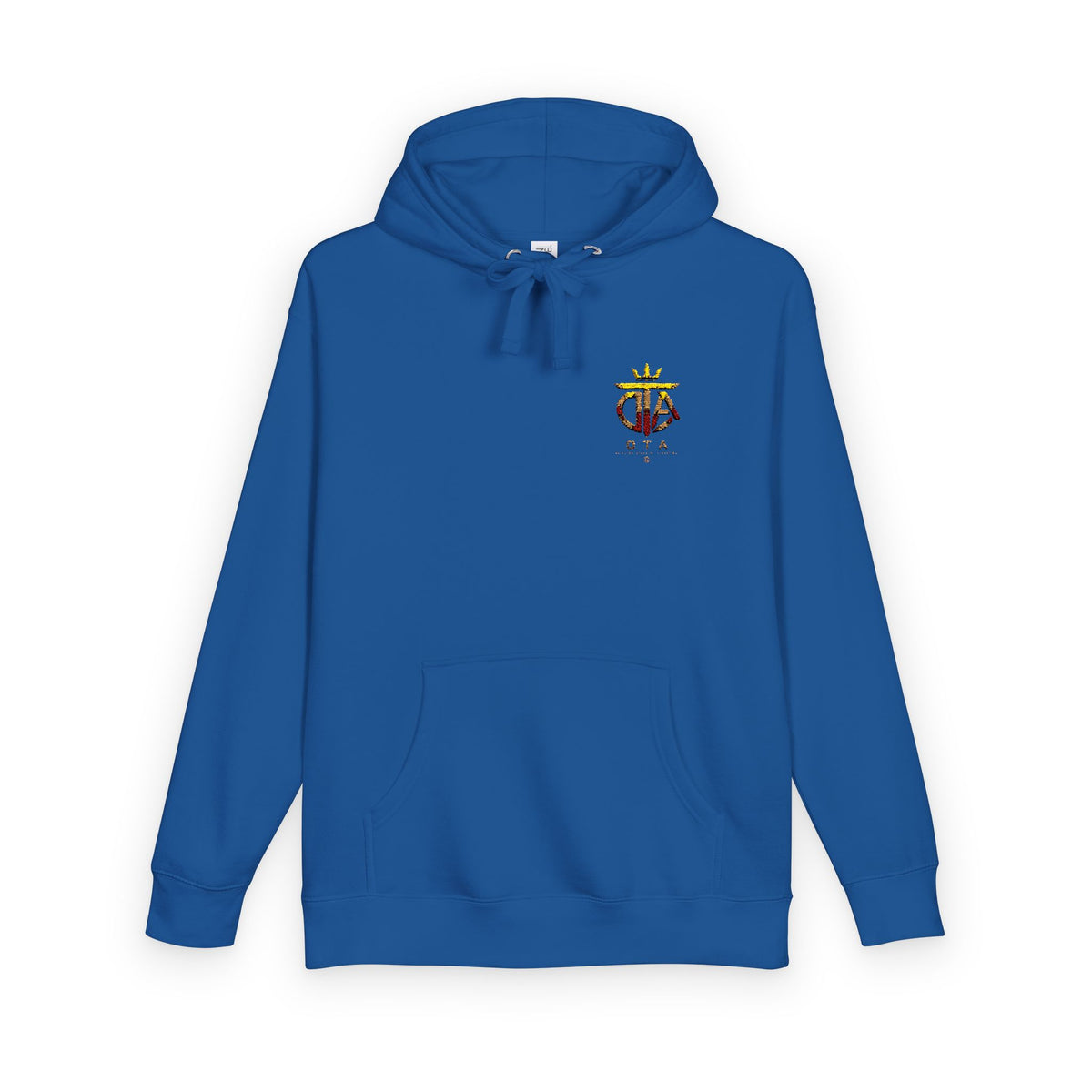 Star Crown Crest Hoodie — Small Chest Graphic, Regal Floral Emblem