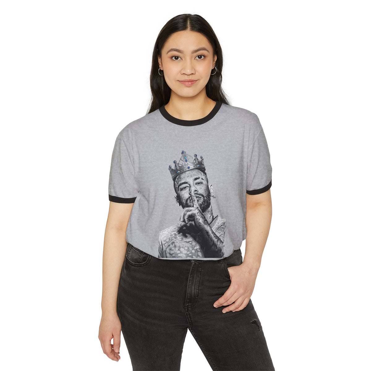 NEYMAR Ringer Tee — Crowned Portrait Graphic T-Shirt