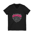SN4K8S Snake Graphic V-Neck Tee — Bold Streetwear Shirt with Pink Logo