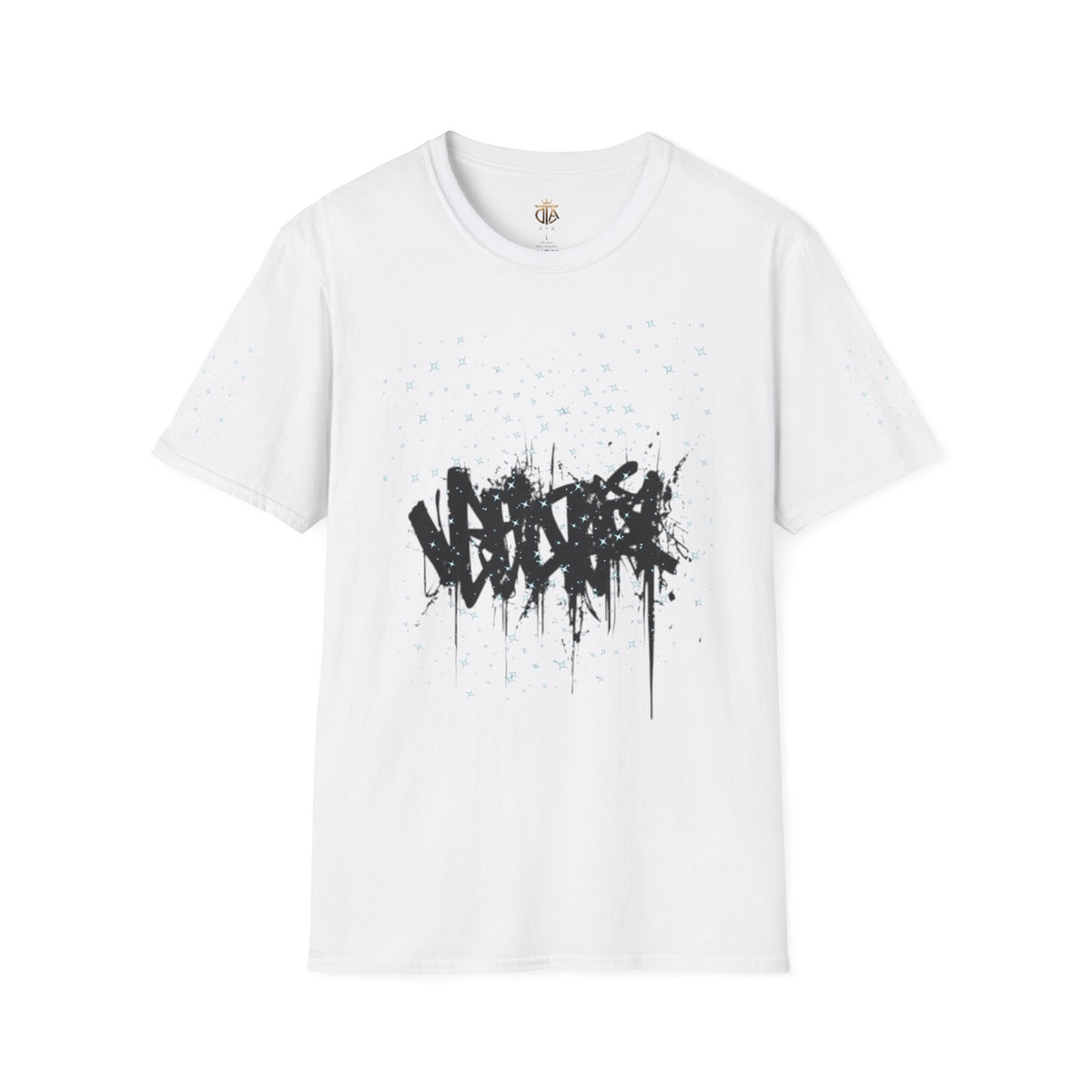 Abstract Urban Graffiti T-Shirt — Edgy Black Splatter Streetwear Tee