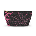 Spider Web Accessory Pouch — Pink Gothic 'End' T‑Bottom Makeup Bag