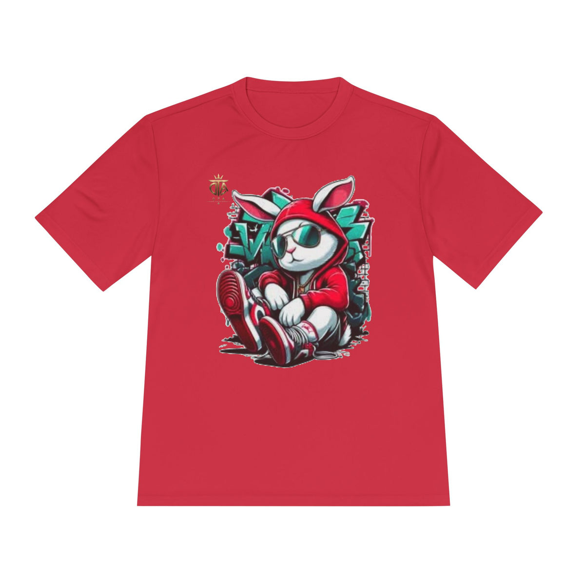Cat Streetwear Tee — Cool Bunny in Hoodie Graphic Moisture-Wicking Shirt