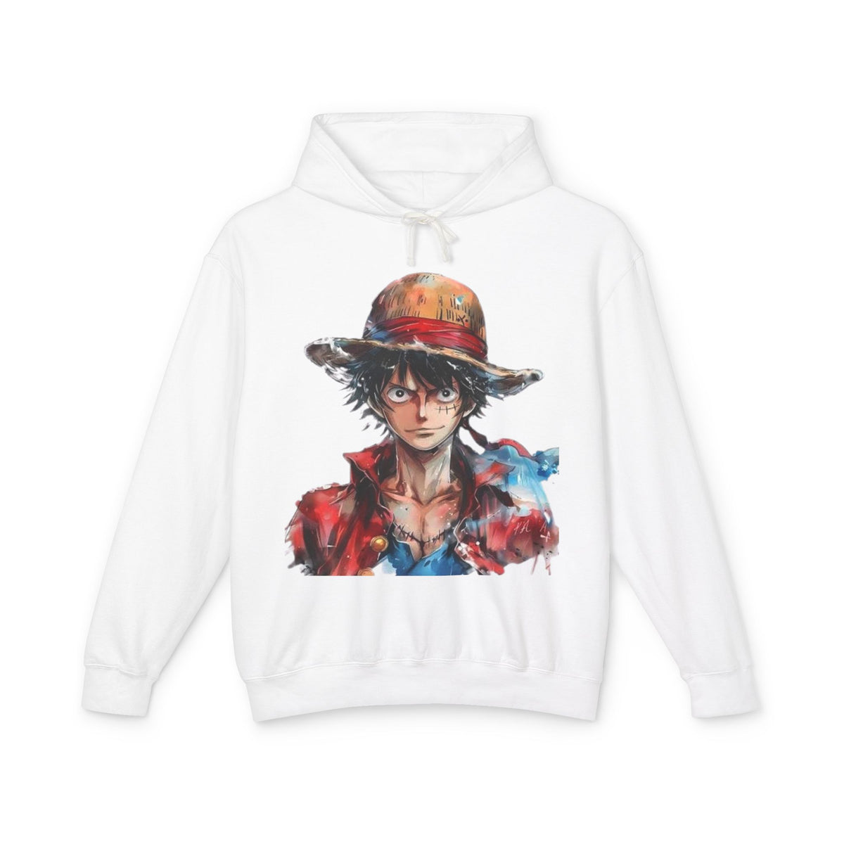 Anime Straw Hat Pirate Hoodie — Luffy Portrait Graphic Sweatshirt