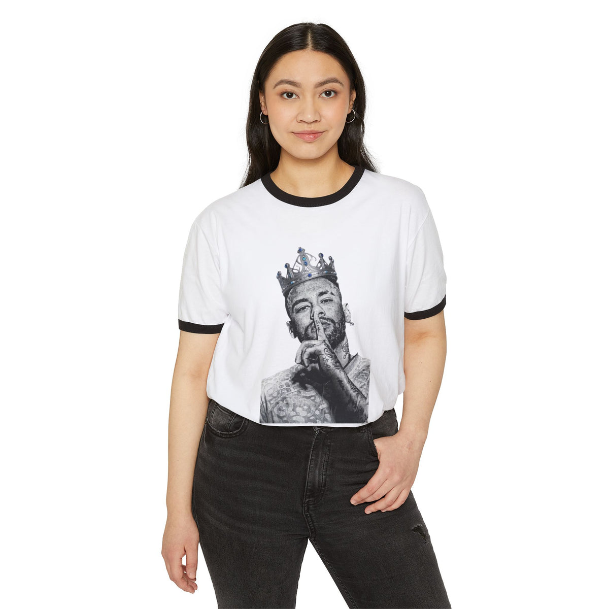 NEYMAR Ringer Tee — Crowned Portrait Graphic T-Shirt