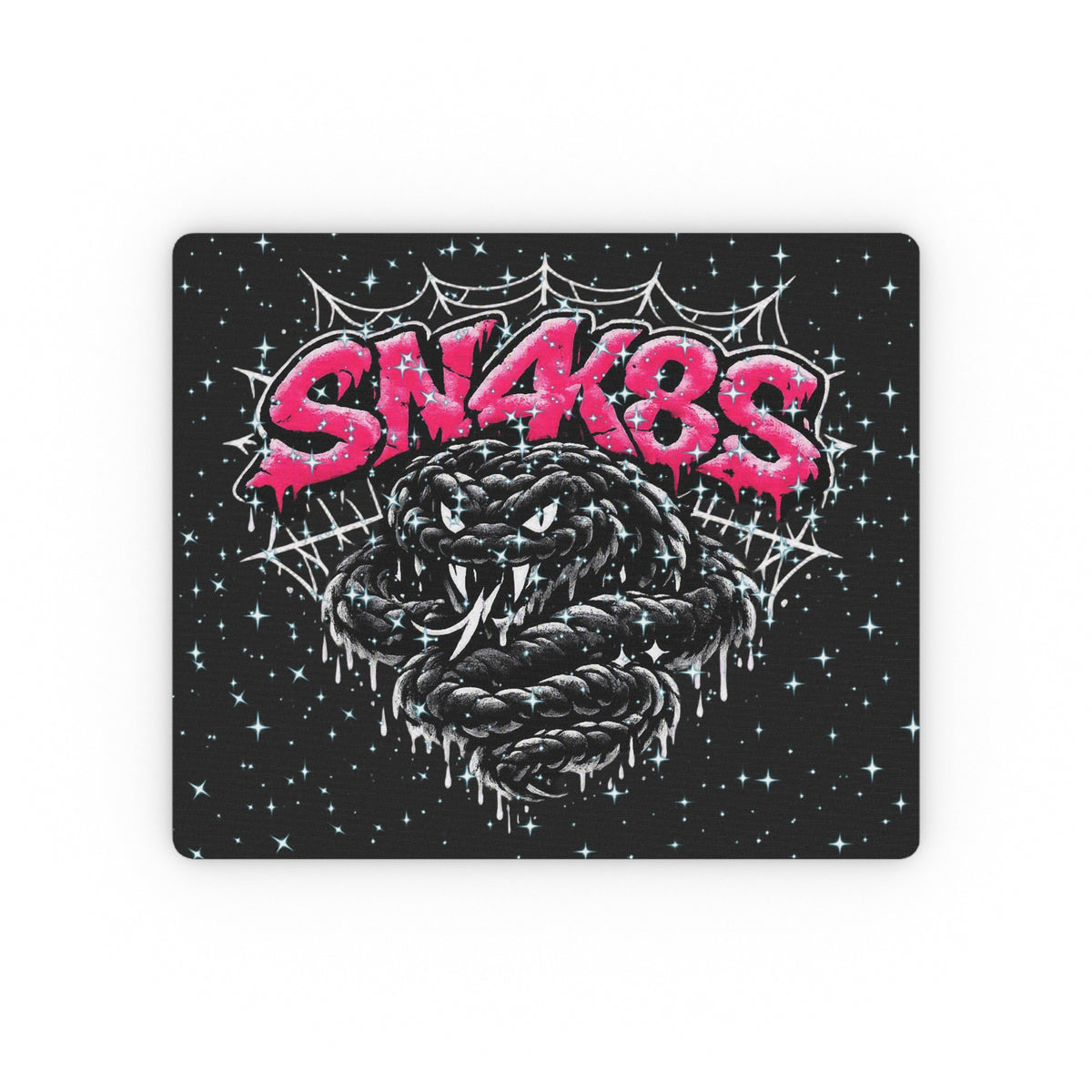 Snake Graphic Mouse Pad — ‘SN4K8S’ Retro Punk Gaming Desk Mat