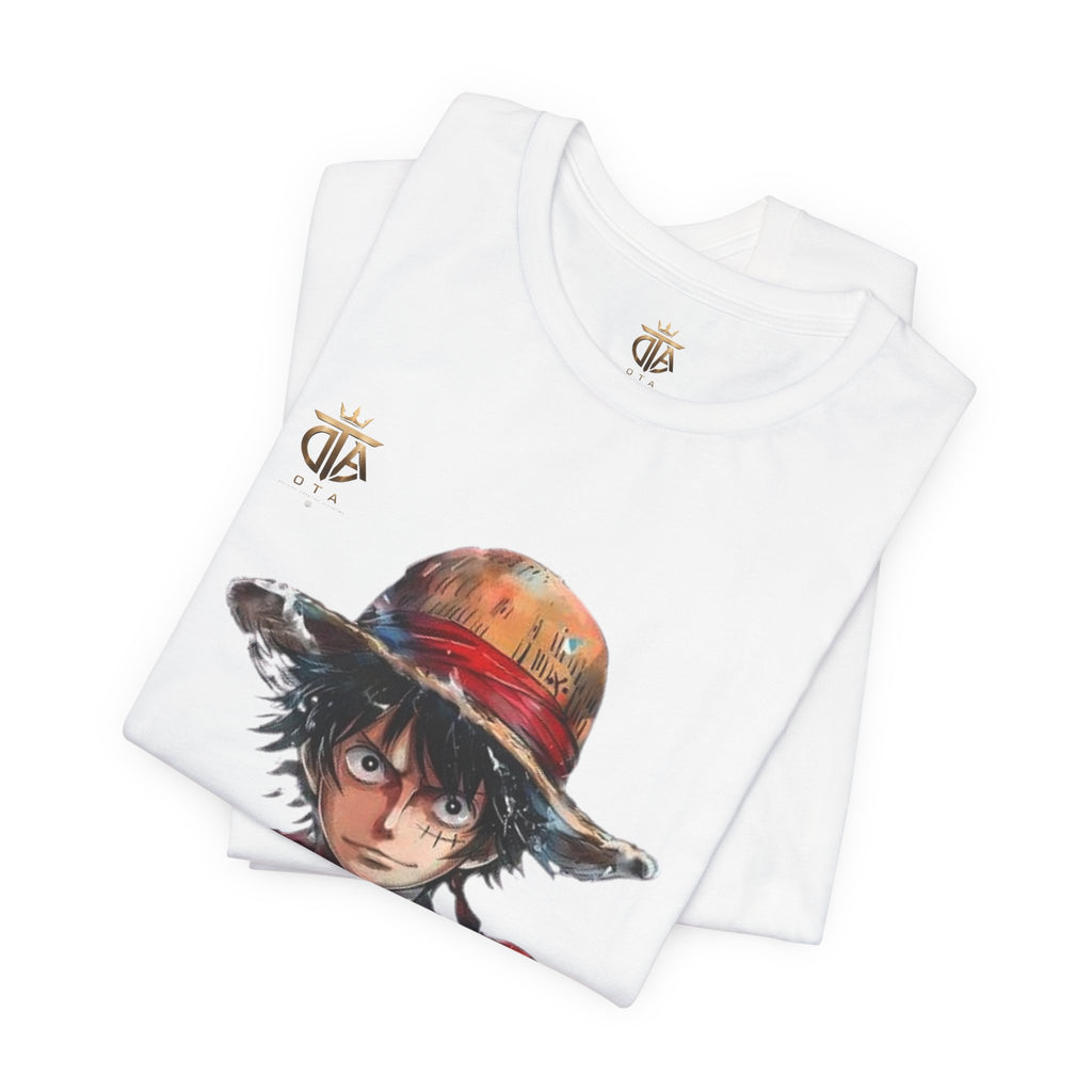 Luffy Watercolor Portrait T-Shirt — Anime Straw Hat Crew Tee