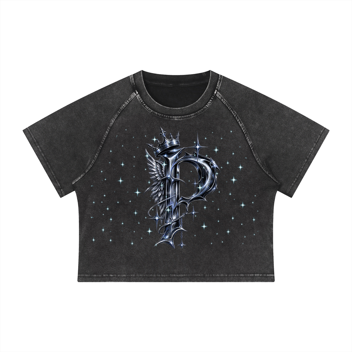 Women's Mineral Wash Raglan Crop T-Shirt