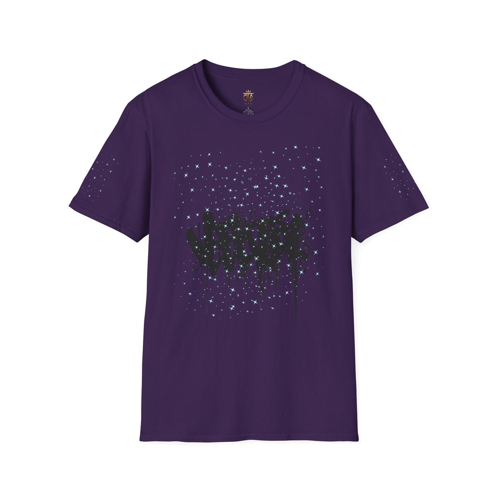 Abstract Urban Graffiti T-Shirt — Edgy Black Splatter Streetwear Tee