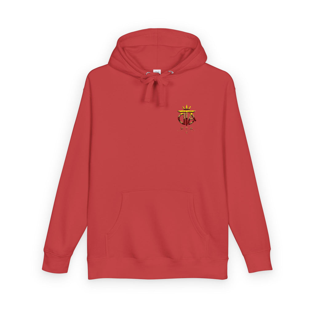 Star Crown Crest Hoodie — Small Chest Graphic, Regal Floral Emblem