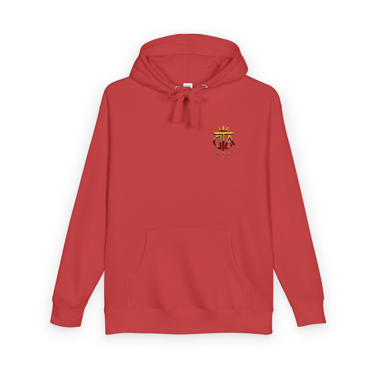 Star Crown Crest Hoodie — Small Chest Graphic, Regal Floral Emblem