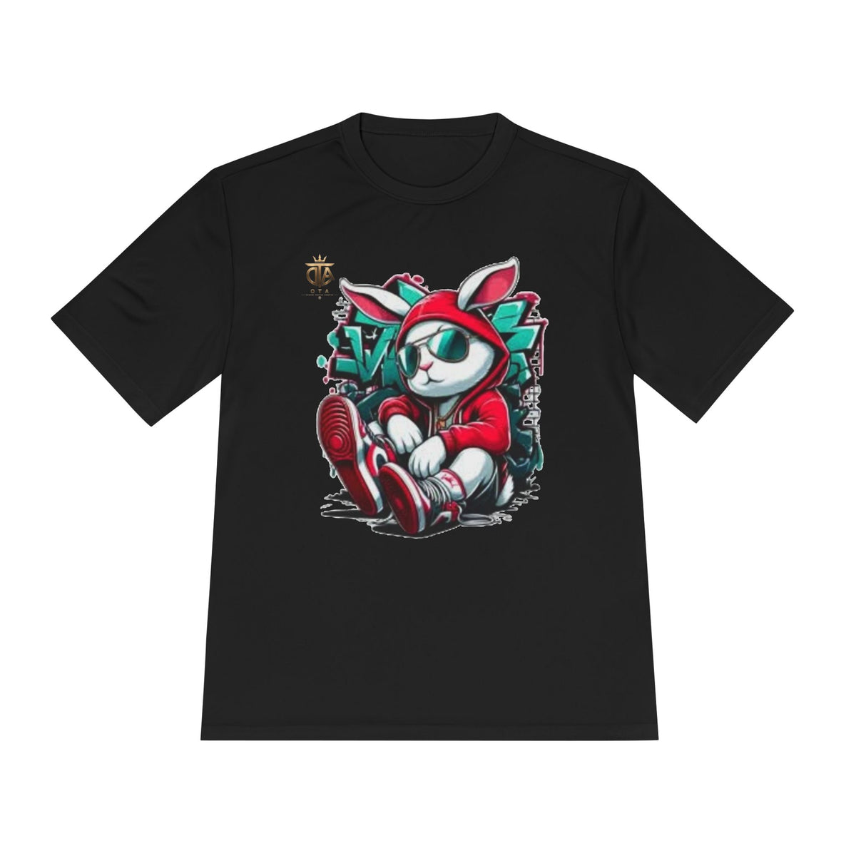 Cat Streetwear Tee — Cool Bunny in Hoodie Graphic Moisture-Wicking Shirt