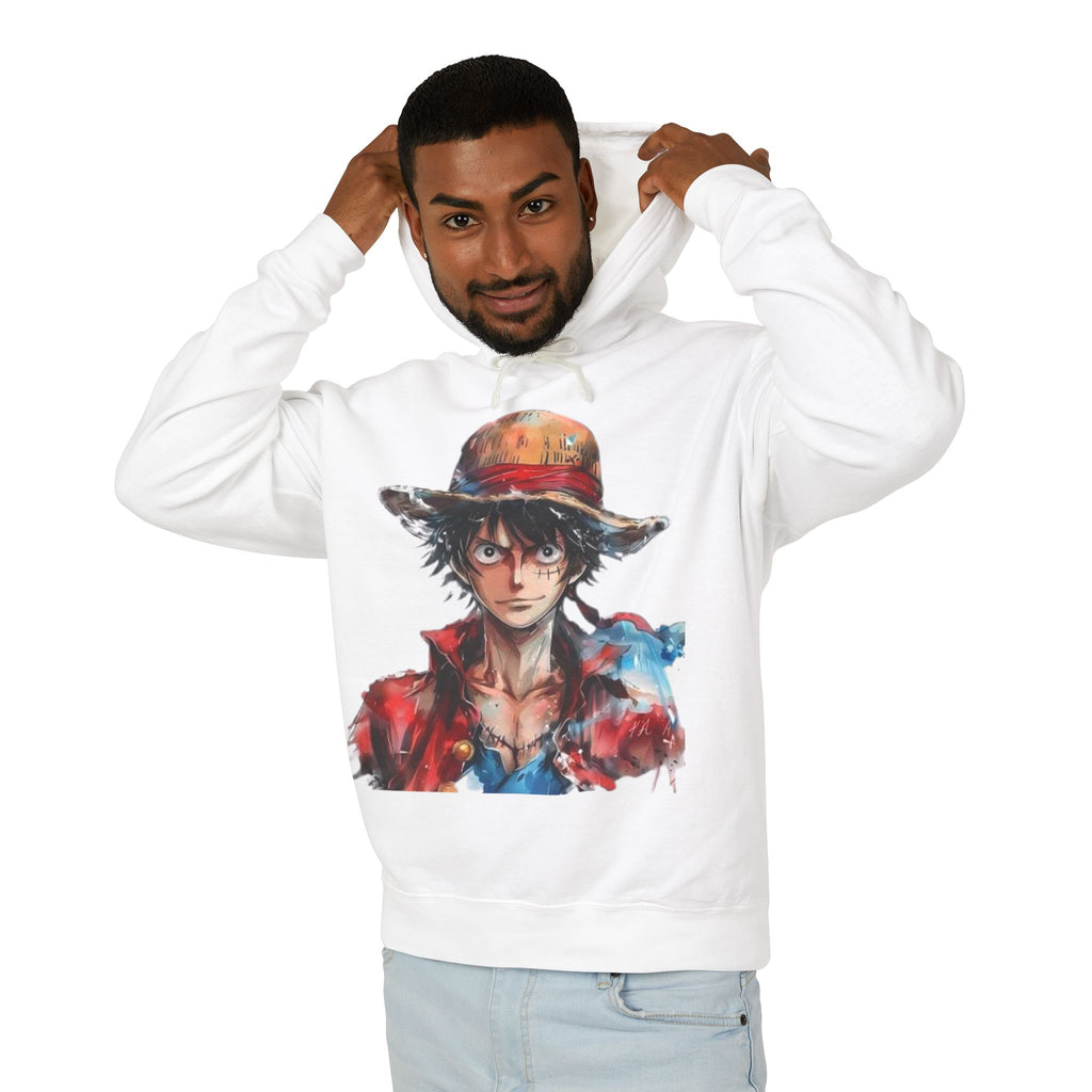 Anime Straw Hat Pirate Hoodie — Luffy Portrait Graphic Sweatshirt