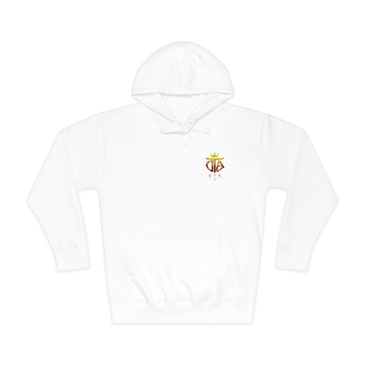 Star Crown Crest Hoodie — Small Chest Graphic, Regal Floral Emblem