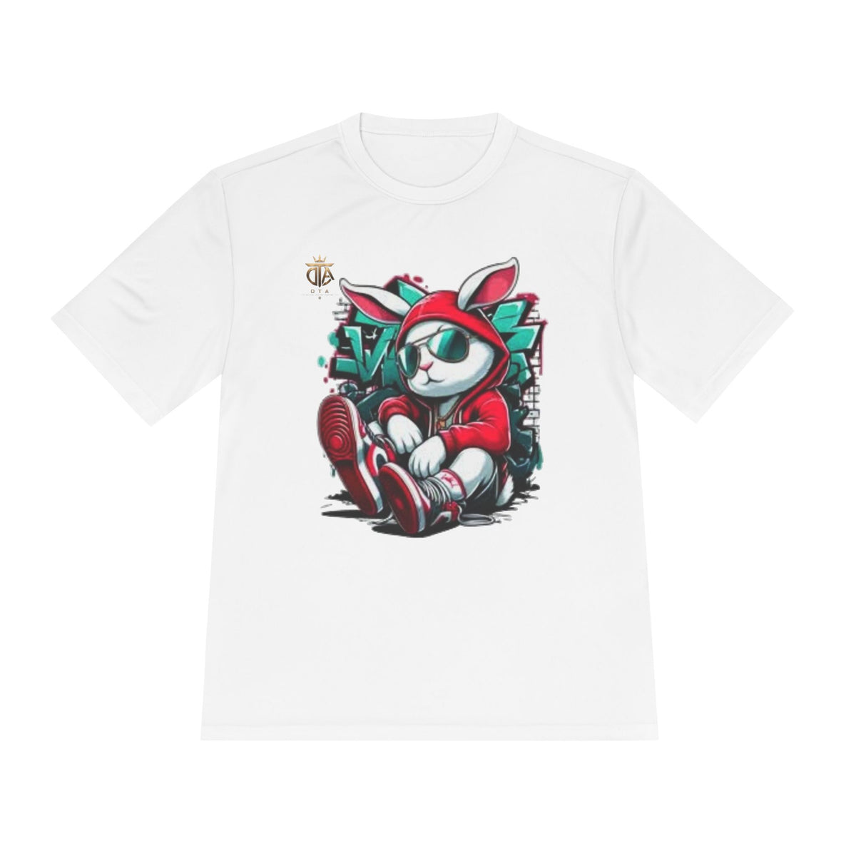 Cat Streetwear Tee — Cool Bunny in Hoodie Graphic Moisture-Wicking Shirt