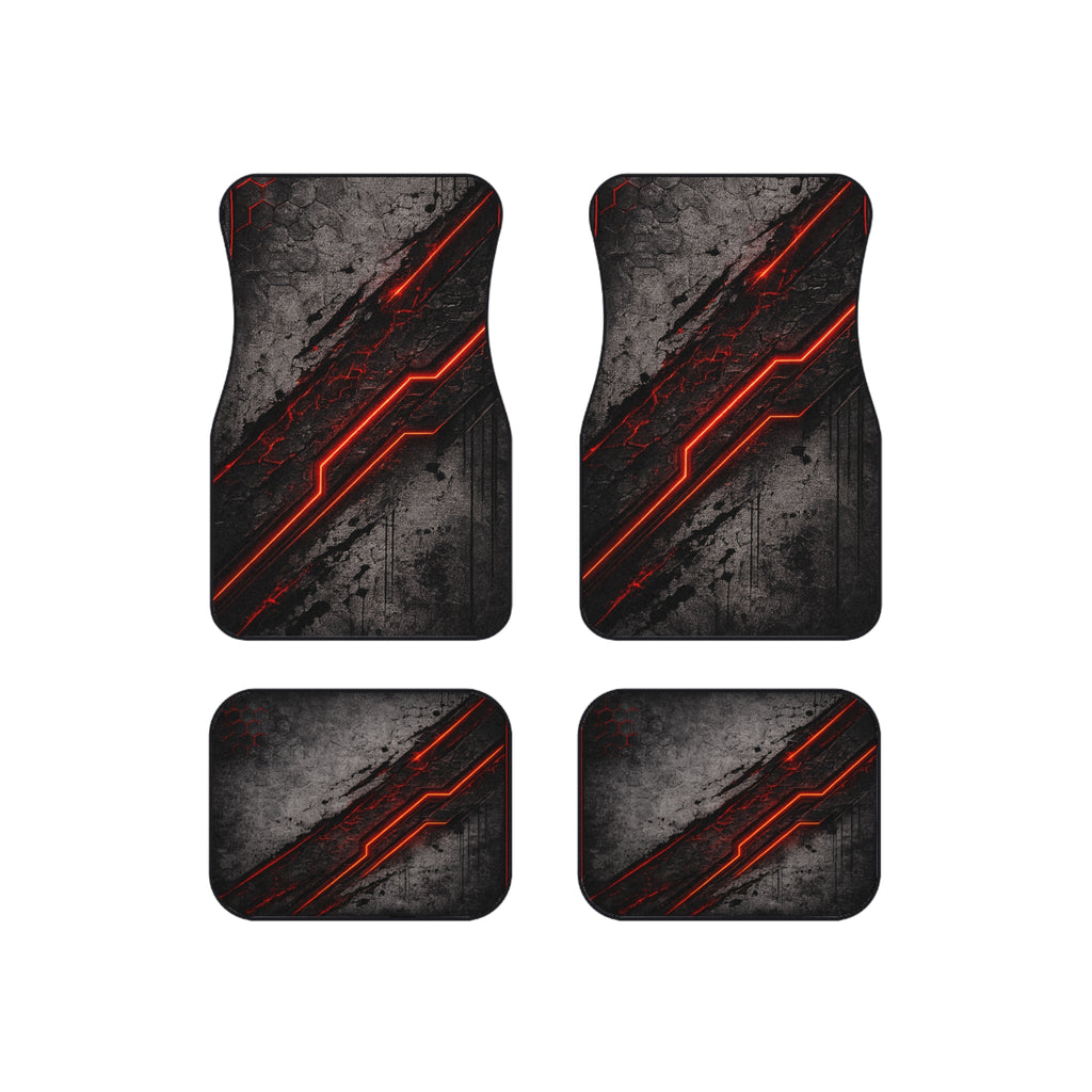 Red Neon Tech Car Mats (Set of 4)