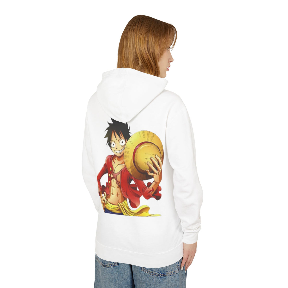 Anime Straw Hat Pirate Hoodie — Luffy Portrait Graphic Sweatshirt