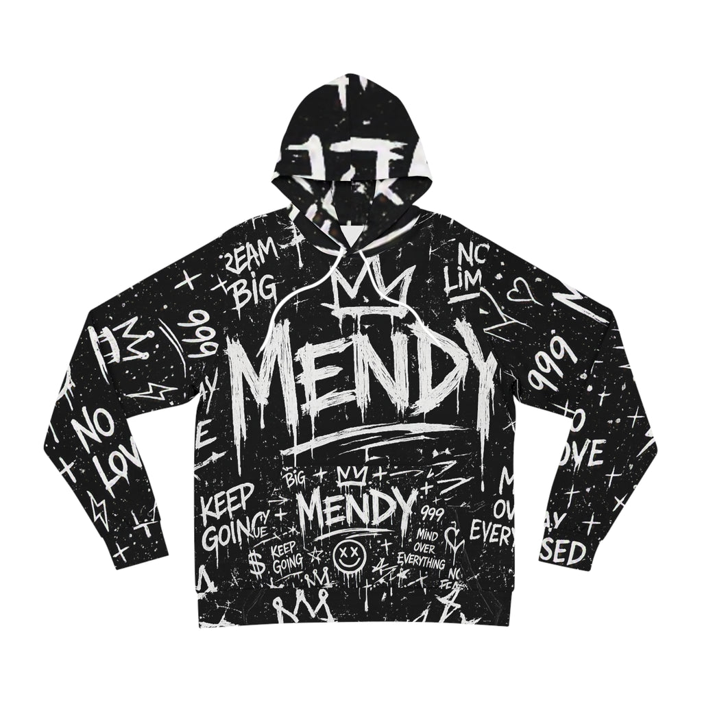 Mendy Graffiti Hoodie — 'Broken Soul' Black Streetwear