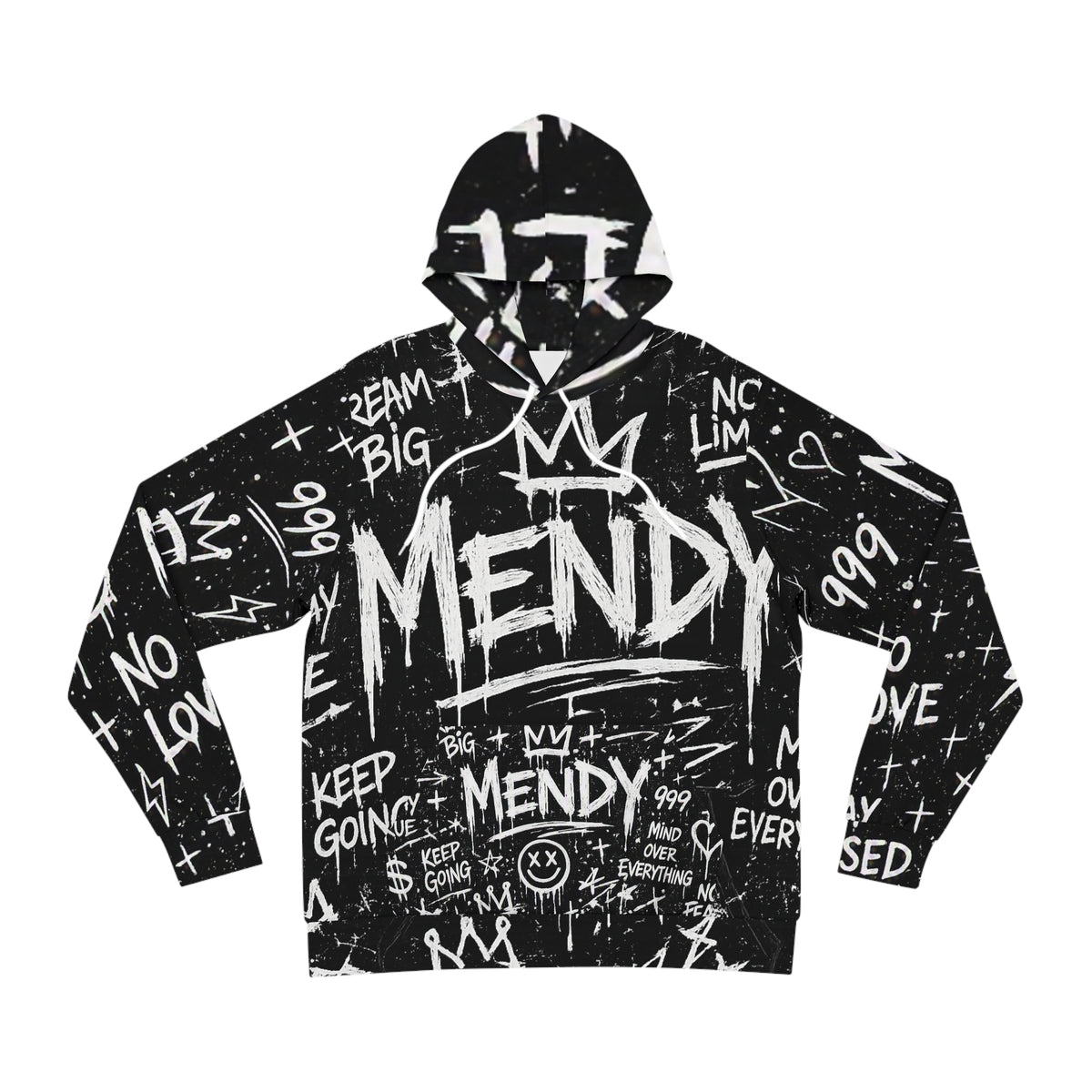 Mendy Graffiti Hoodie — 'Broken Soul' Black Streetwear