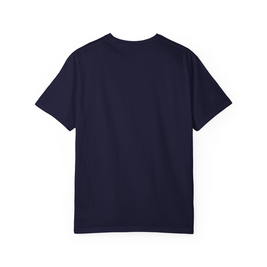 M8 Galaxy Graphic T-Shirt — Metallic Script Starfield Design