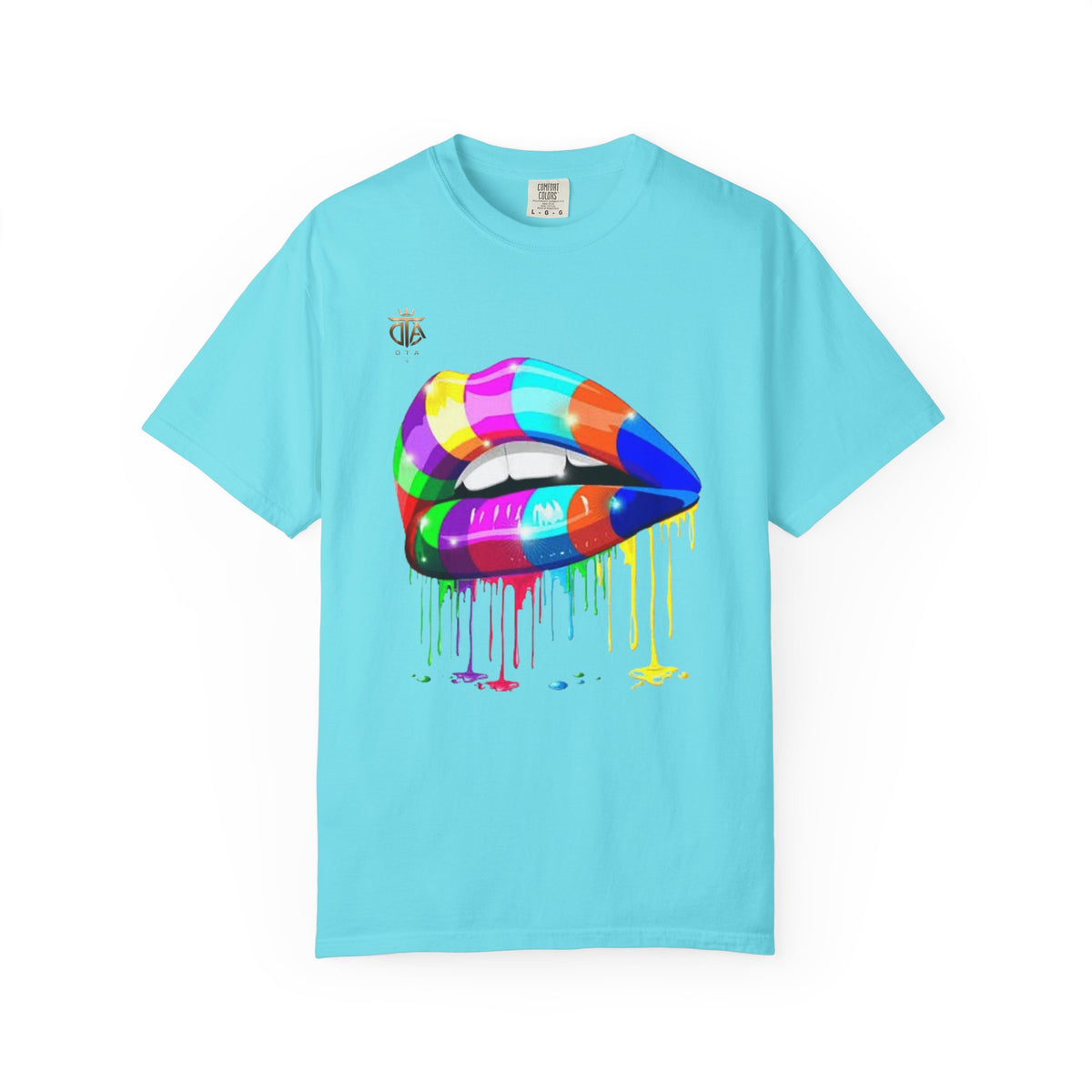 Paint Drip Rainbow Lips T-Shirt