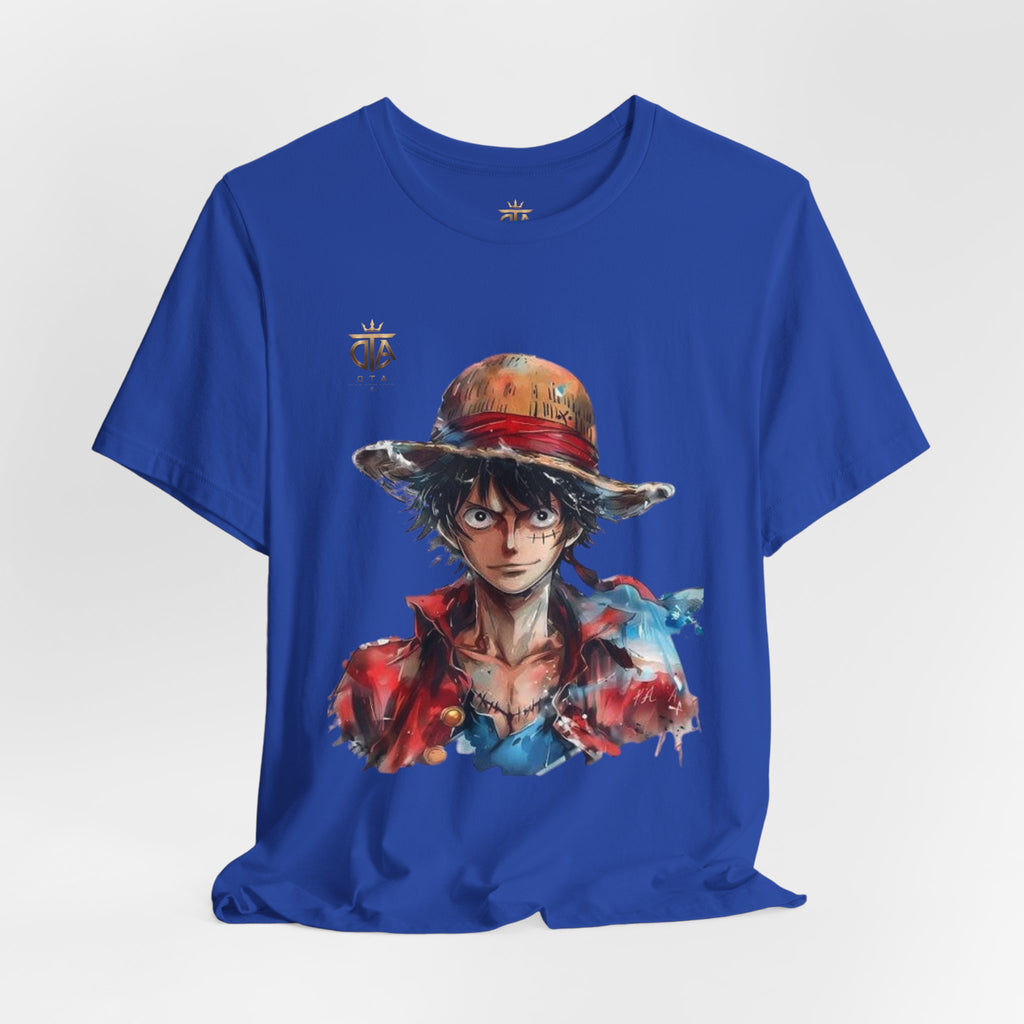 Luffy Watercolor Portrait T-Shirt — Anime Straw Hat Crew Tee